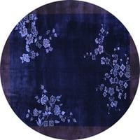Ahgly Company u zatvorenom okruglom orijentalnom plavom azijskom inspiriranom području, 7 'rundi