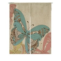 Leptiri japanski noden zavjesa zavjesa za obradu prozora za zavjese pamučne posteljine