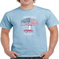 Američki odrasli poljski korijeni majica-majica -Martprints dizajni, muški 3x-veliki