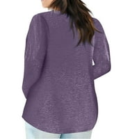 Vrhovi klirence plus veličine vrhova za žene V-izrez bluza LACE casual labav bluza s dugim rukavima