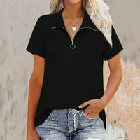Ženske majice kratki rukav sa zatvaračem na zatvaraču Ladies Streetwear casual trendi mekani stil plaže