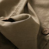 Bluze za žene Dressy Casual Button bez rukava bez rukava Ležerne prilike, čvrsti lagani ljetni kardigan kaki 2xl