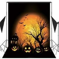 Greendecor Polyster 5x7FT Halloween Horror Horor Nights Big Moon Fantasy Castle Costum Party Masquerade