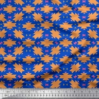 Soimoi plava svilena tkanina Geometrijska Ikat ispis tkanina sa širokim dvorištem