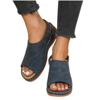 Sandale za promociju odobrenja za žene Dressy ljetni vintage izrez klina na petu otvorena nožni prsti