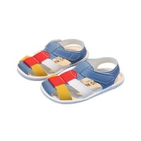 Dječje ljetne sandalne gume meke jedine ravne sandale zatvorene cipele za cipele za bebe slatke cipele dječake Djevojke patchwork stanovi plavi 5c