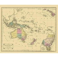 Appleton crna modernog uokvirenog muzeja Art Print pod nazivom - Pacific Oceanija - Appleton 1856