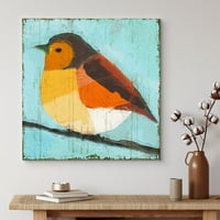 PIXONSIGN CANVAS Print Wall Art Geometric Style Crveno i narandža Robin Birds Divljač ilustracije Moderna
