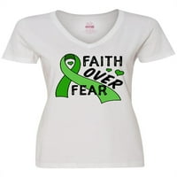 Inktastična svijest o mentalnom zdravlju Vjera zbog straha Ženska majica V-izrez