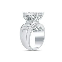 Jewels 10kt bijeli zlatni okrugli dijamantni pravokutnik klastera mladenka za venčani prsten za angažman