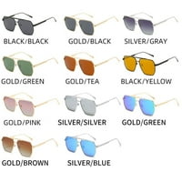 Retro UV zaštita Sunčane naočale Lagane muške nijanse Ženske poligonske sunčane naočale Metalne okvirne okvira polarizirane sunčane naočale crno žuti
