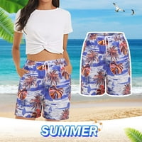Žene Ležerne kratke hlače Ljeto udobno plaže kratke hlače Elastični struk cvjetni print sa džepovima