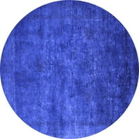 Ahgly Company u zatvorenom okruglu okrugli orijentalni plavi industrijski prostirki, 3 'krug
