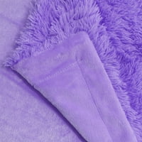 PiccoCasa Extra topla dugačka kosa Shaggy Fau krzno bacanje deke Purple bacanje