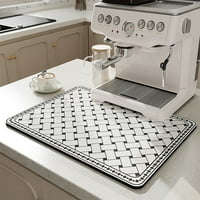 Mat za aparat za kafu - Super Apsorbent - Brzo sušenje - Geometrijski print - vodootporan - otporan na protuporodni stroj za espresso posuda za sušenje sušenja - kuhinjski materijal