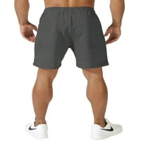 Muške ljetne kratke hlače Visoka stručna dna čvrsta boja Bermuda kratki pantni muški casual mini pantalone vježba za plažu za plažu duboko siva l