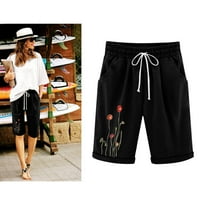 Žene Cvjetni print Ležerne kratke hlače Ljetne pamučne hlače sa visokim strukom Plus veličine kratkih