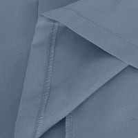 Lovskoo Womens Casual Blazer jakne džepove Trendy kaput rever jakna Čvrsta dugi rukav gornji odjeća svjetlo plava