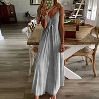 Dyegold sandresses za ženska ležerna plaža - povremene haljine za žene V izrez bez rukava gradijent