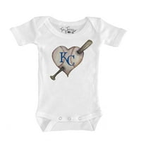 Dojenčad sitni otvor bijeli kansas City Royals Heart Bat Bodysuit
