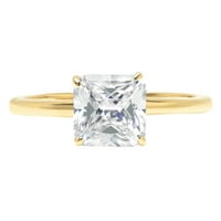 1.5ct Asscher Cut White Sapphire 14K žuti zlatni godišnjički zaručnički prsten veličine 7.75