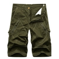 COFEEEMO muške garderne kratke hlače od pune boje multi-džepne patentne patentne patentne pantne pant