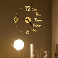 Yinmgmhj Budilica DIY Wall Clock 3D ogledalo Ogledalo Naljepnica za uređenje Clock Clock