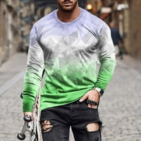 TUPHREGYOW muške majice na otvorenom Trendi modni print dugih rukava Regularni fit pulover vrhovi slobodno