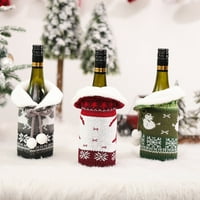 Jiaroswwei Fau krzno ovratnik Božićna vinska boca pokriva otporna na suzavanu tkaninu festivni ambijentski