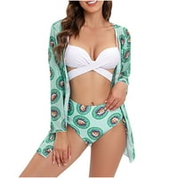Ženski kupaći kostimi Tummmy Control Plus Size Coleit Cover Modni seksi ispis Tri podijeljena kupaći