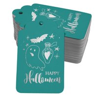 InkDotpot Silver Foil Paper Hang Tags Happy Halloween Halloween Favorit Oznake Pack