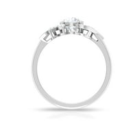 Priroda nadahnuta cvjetni prsten, certificirani moissan zaručni prsten, srebrna srebra, US 5,50