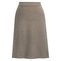 Beiwei Dame suknje visoki struk midi suknja pletena obična radna boja pune boje labavi kaki 5xl