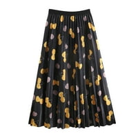 Ruched Maxi suknje za ženske suknje Ispis linije Swing Line A cvjetni midi suknje na mići ženske suknje