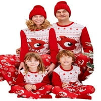 Stoljetni božićni porodični koji odgovara pidžami set slatki jelen Snowflake tisak i hlače Početna Set