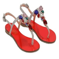 Ventutto Rio Red Srebrna kristalna klaster T-Strap sandala - za žene