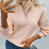 Ženska modna pulover pulover dugih rukava dugih rukava bluza ružičasta l