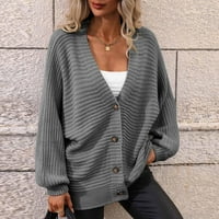 Viadha džemperi za žene Trendi modni pletiv V izrez Jednoj grudi Čvrsta boja Klintni kardigan labavi