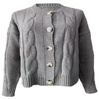 Beiwei Wop listove s dugim rukavima Chunky pletene casua haljine Ladies V vrat Radni kardigan džemper
