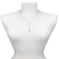 Delight nakit Silvertone 2-D mali golub srebrni ton Elegantna Infinity Lariat ogrlica