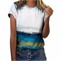 Ženska ljetna pulover okruglog vrata od tiskane majice, majica za majicu