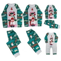 Odgovarajuća porodična pidžama Set tiskani božićni dugi rukav Xmas pijamas pant za odmor PJS za parove i djecu