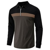 Muška kontrastna boja u boji Ležerne prilike dugih rukava V izrez Striped Patchwork Sports The Shirts