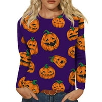 Ženska modna casual Longsleeve Halloween Print Okrugli vrat Pulover TOP bluza