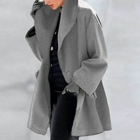 Edchen ženska zimska vuna kaput jakna za rovove dame toplo tanki dugi preko rublje