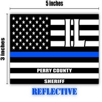 Reflektirana županija Perry Illinois Il tanka plava linija Stealthy Stara Glory USA Flag