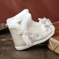 Leey-World Toddler cipele za pamučne čizme etničke stile za toddler Gilrs platnene cipele tople zimske čizme za snijeg vez za rublje za djevojke