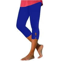 Gatrrgyp pantalone za žene plus veličine, žensko ljeto visokog struka čvrstog boja od kaprisa koji odgovaraju tankim ugradnjom joga teretane
