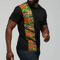 HHEI_K Parovi Muški ljetni patchwork ispisani kratki rukav okrugli vrat Top majica Muška majica