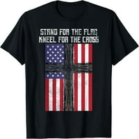 Zastava stalka Kneel Cross Bog Isus Amerika Američka američka majica Cršnjak Crna mala